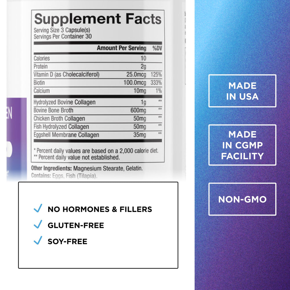 DR. EMIL NUTRITION Multi Collagen Plus capsules close-up for convenient daily intake.