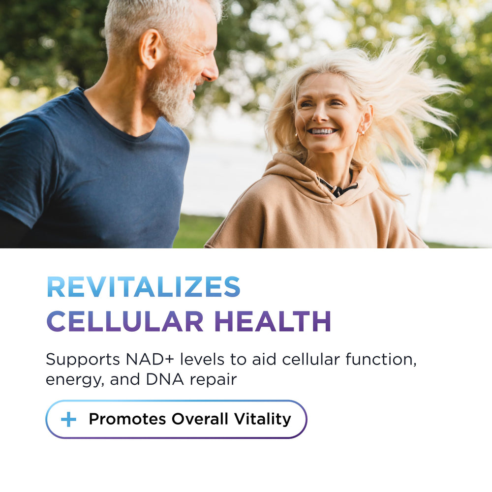 DR. EMIL NUTRITION NAD+ Boost ingredients blend shows Berberine and L-Theanine for balanced well-being.