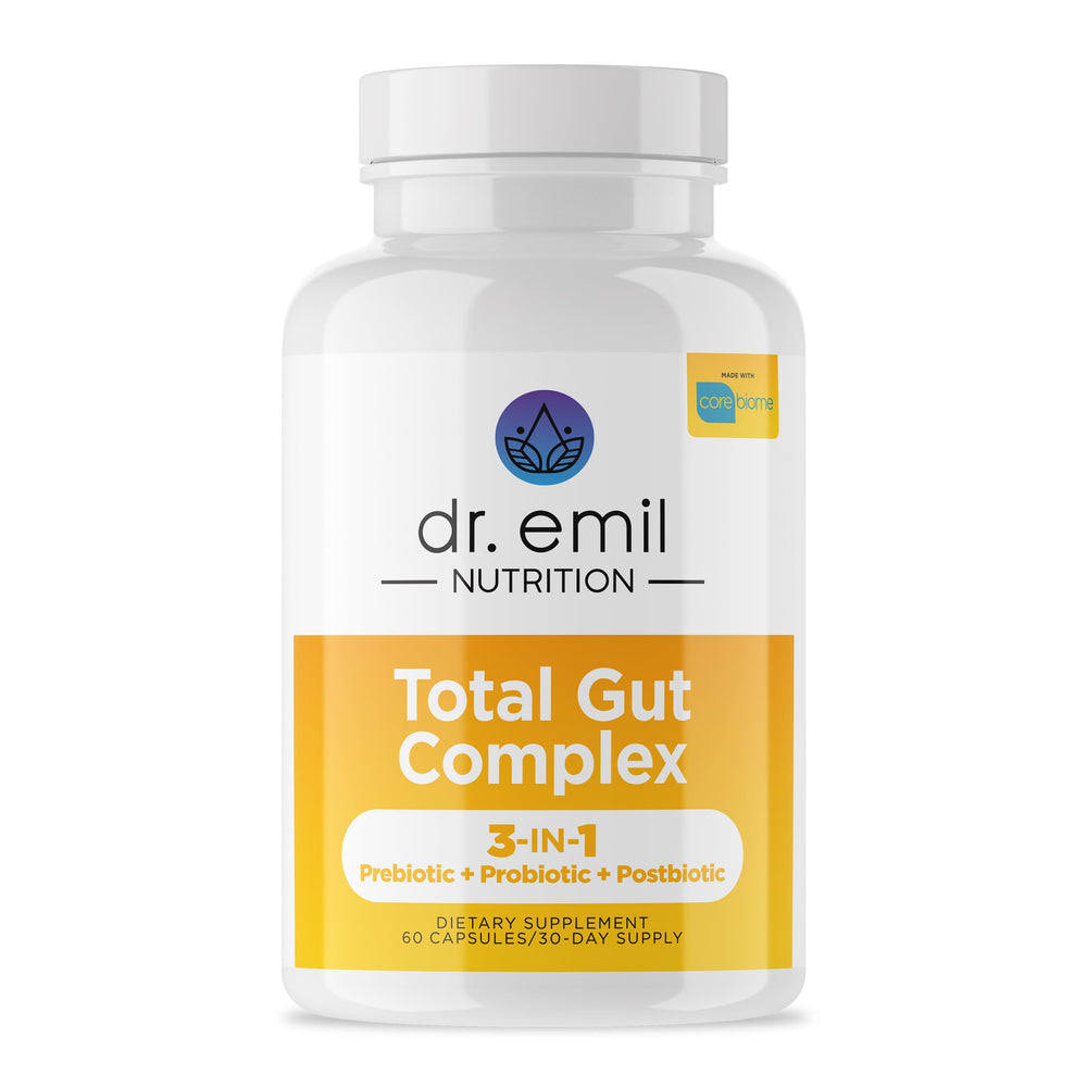 Dr. Emil Nutrition Total Gut Complex bottle supports daily gut balance