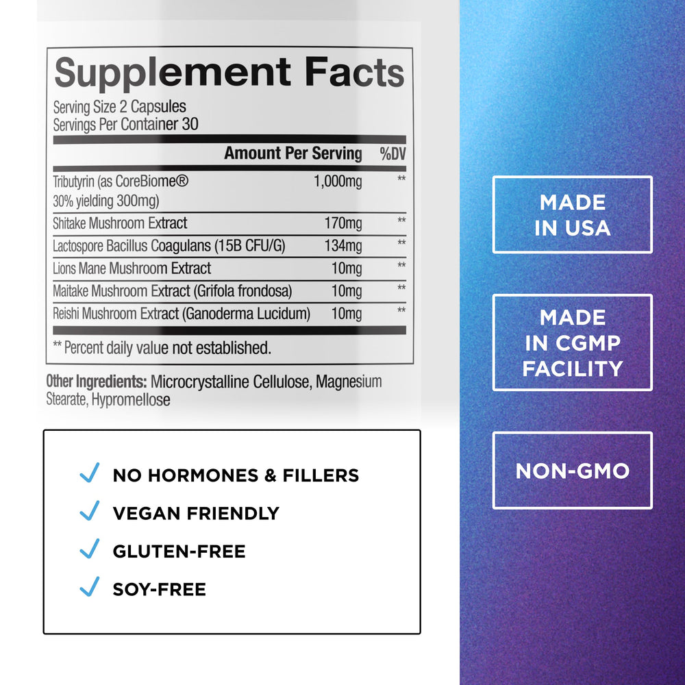 Dr. Emil Nutrition Total Gut Complex scoop shows easy two-capsule dosing