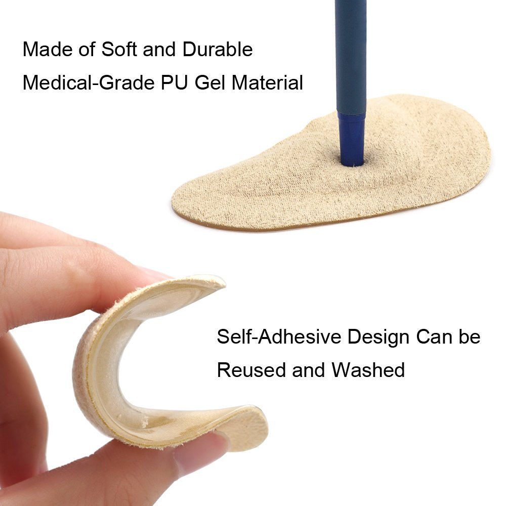 Dr Foot thickened gel arch pads distribute pressure across the arch.