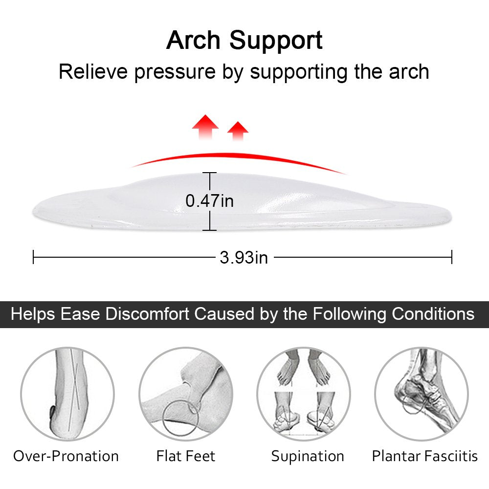 Dr Foot gel arch-insole flat-feet support improves comfort during walking.