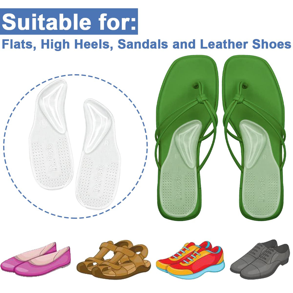 Dr Foot gel arco insole transparente para calzado cómodo