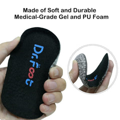 Dr Foot gel material with sweat-wicking top layer for freshness and comfort