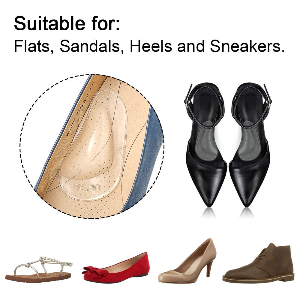 Dr Foot insole insert in sandal showcasing versatile fit for heels and sandals.