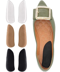 Dr Foot orthopedic heel wedge transparent gel insole supports foot alignment during daily activity.