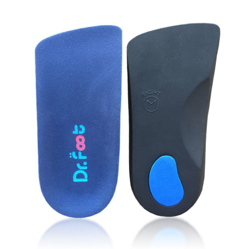Dr Foot plantillas ortesis 3/4 longitud, soporte de arco para pie plano.