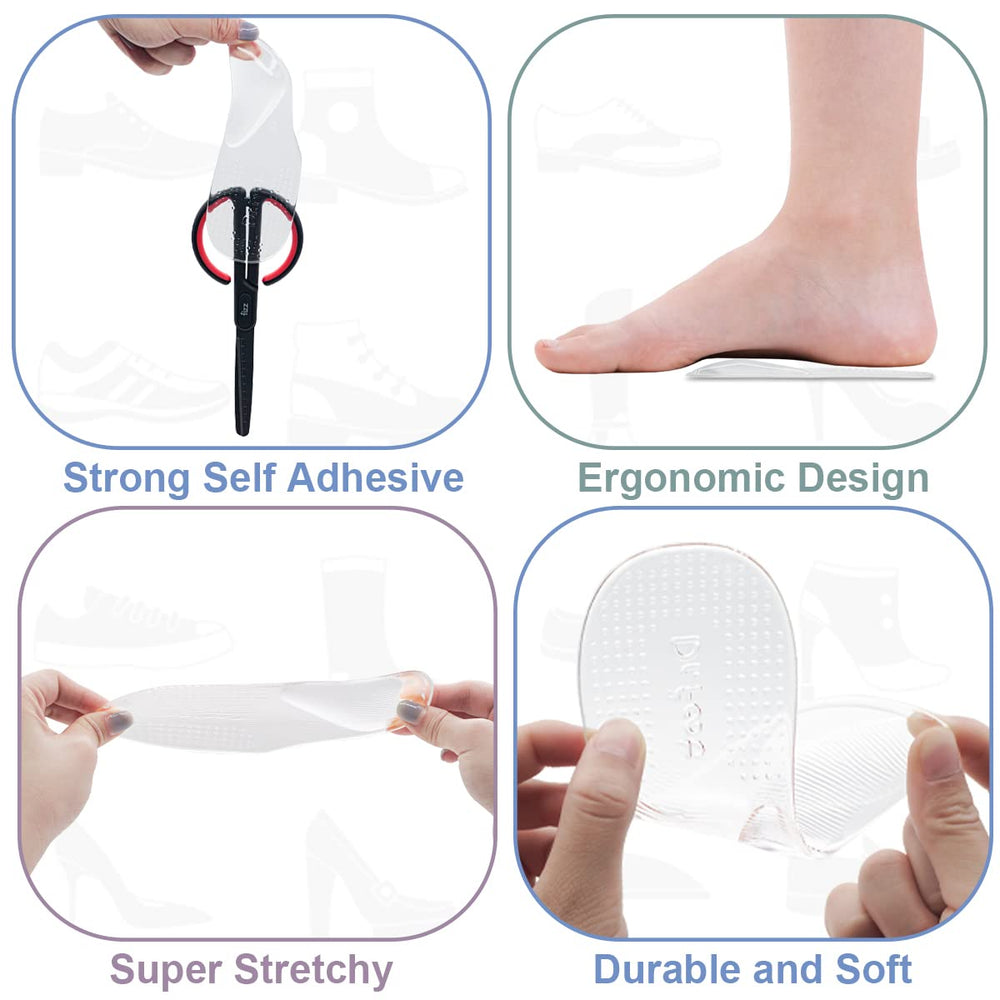 Dr Foot plantillas para fasciitis plantar, transparentes y discretas