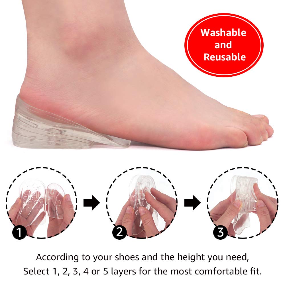 Dr Foot transparent heel lift remains mostly invisible inside shoes