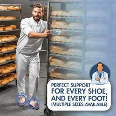 Dr. Frederick's Original adjustable-fit arch-support sleeves adapt to feet and activities.