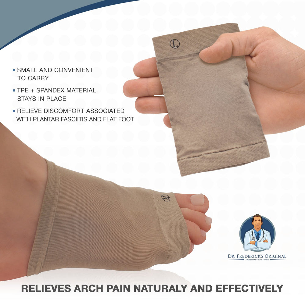 Dr. Frederick's Original discreet arch support under footwear.