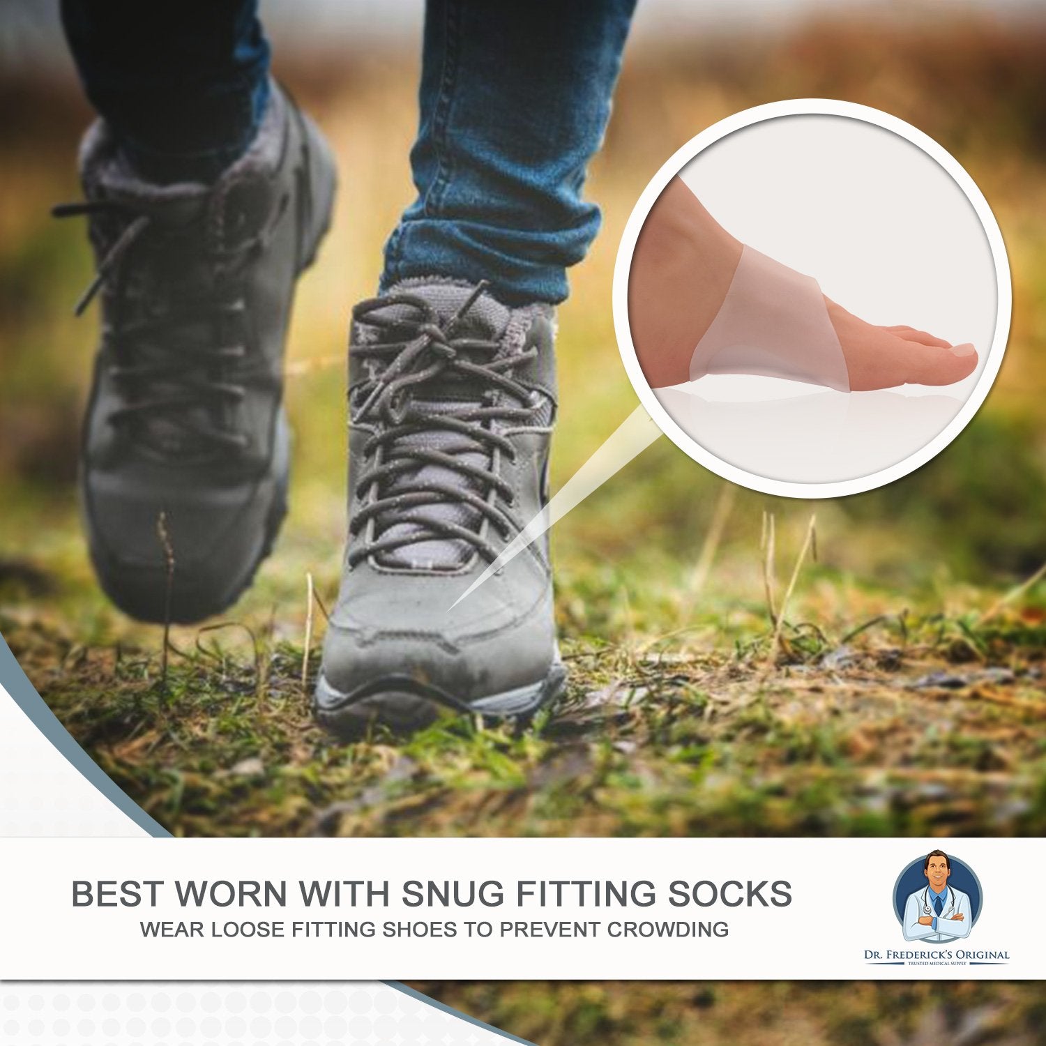 Dr. Frederick's Original breathable fabric keeps feet cool during workouts.