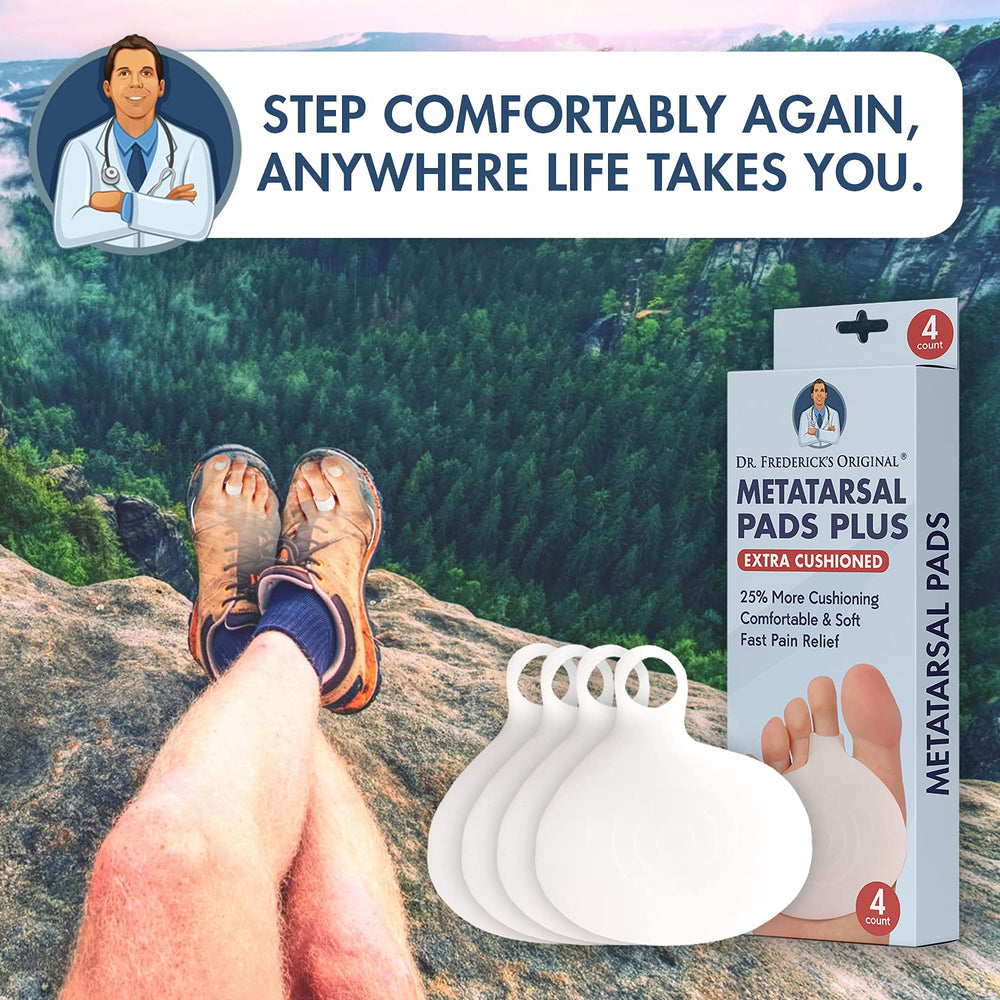 Pad under ball of foot during walking for daily comfort.