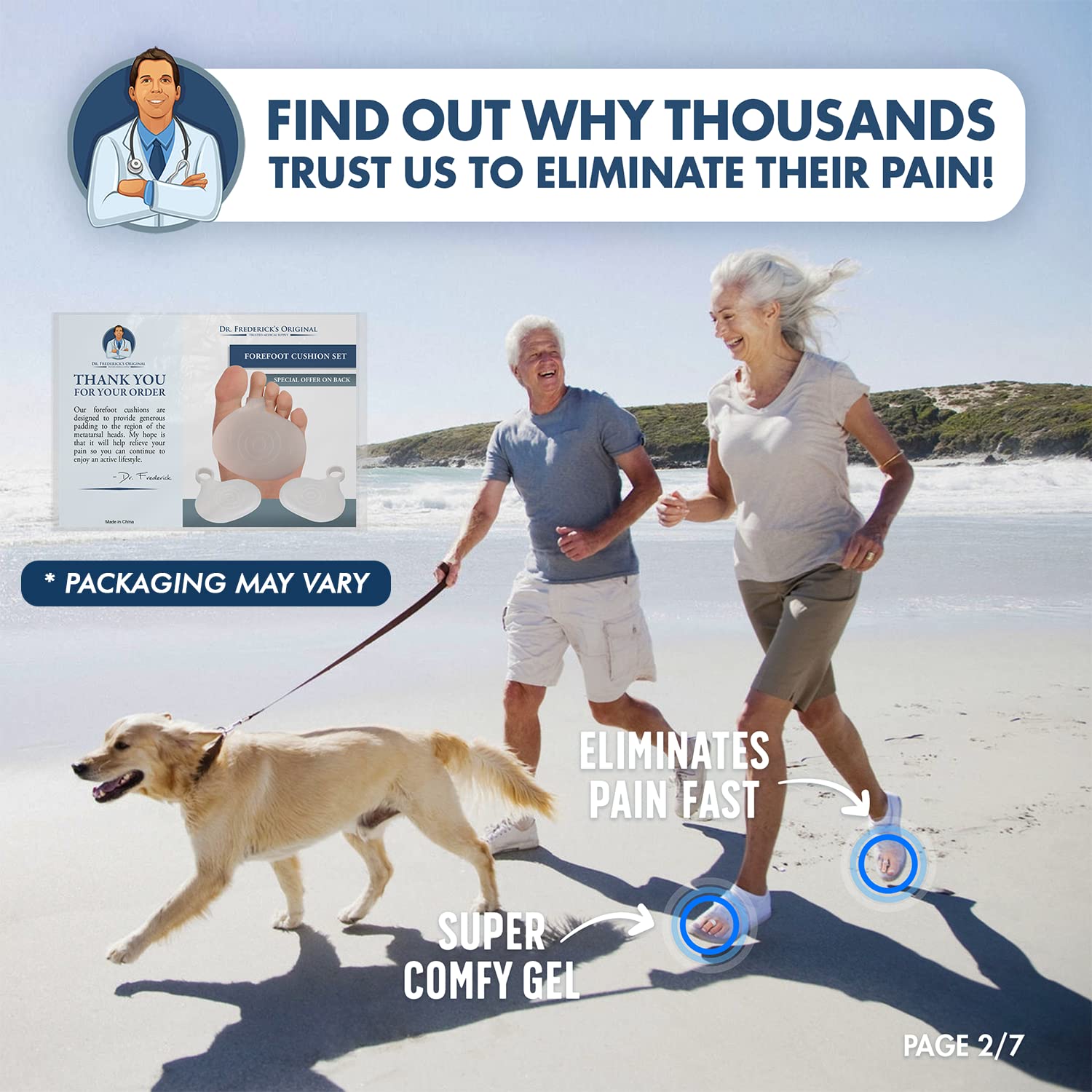 Dr. Frederick's Original metatarsal pads offer gel cushioning to ease pressure all day.