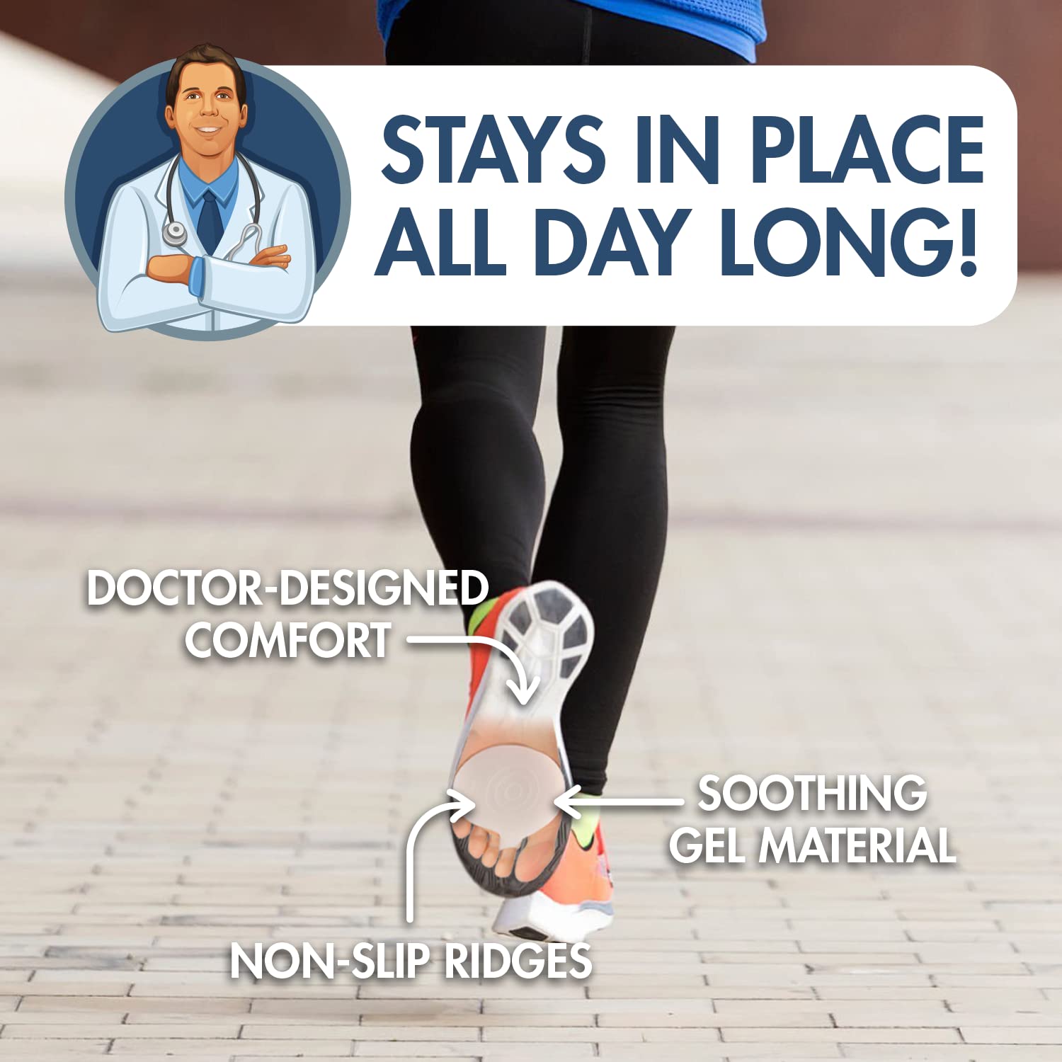 Dr. Frederick's Original metatarsal pads adapt to heels, sneakers, boots for flexible wear.