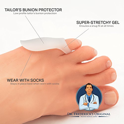 Dr. Frederick's Original pinky toe protection soft gel pad reduces rubbing in tight shoes.