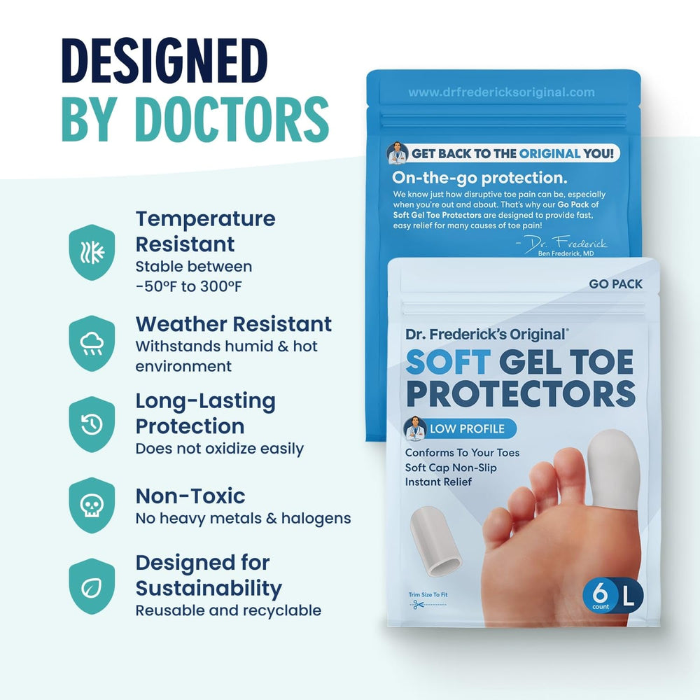 Dr. Frederick's Original Soft Gel Toe Protectors support active lifestyles for running and walking