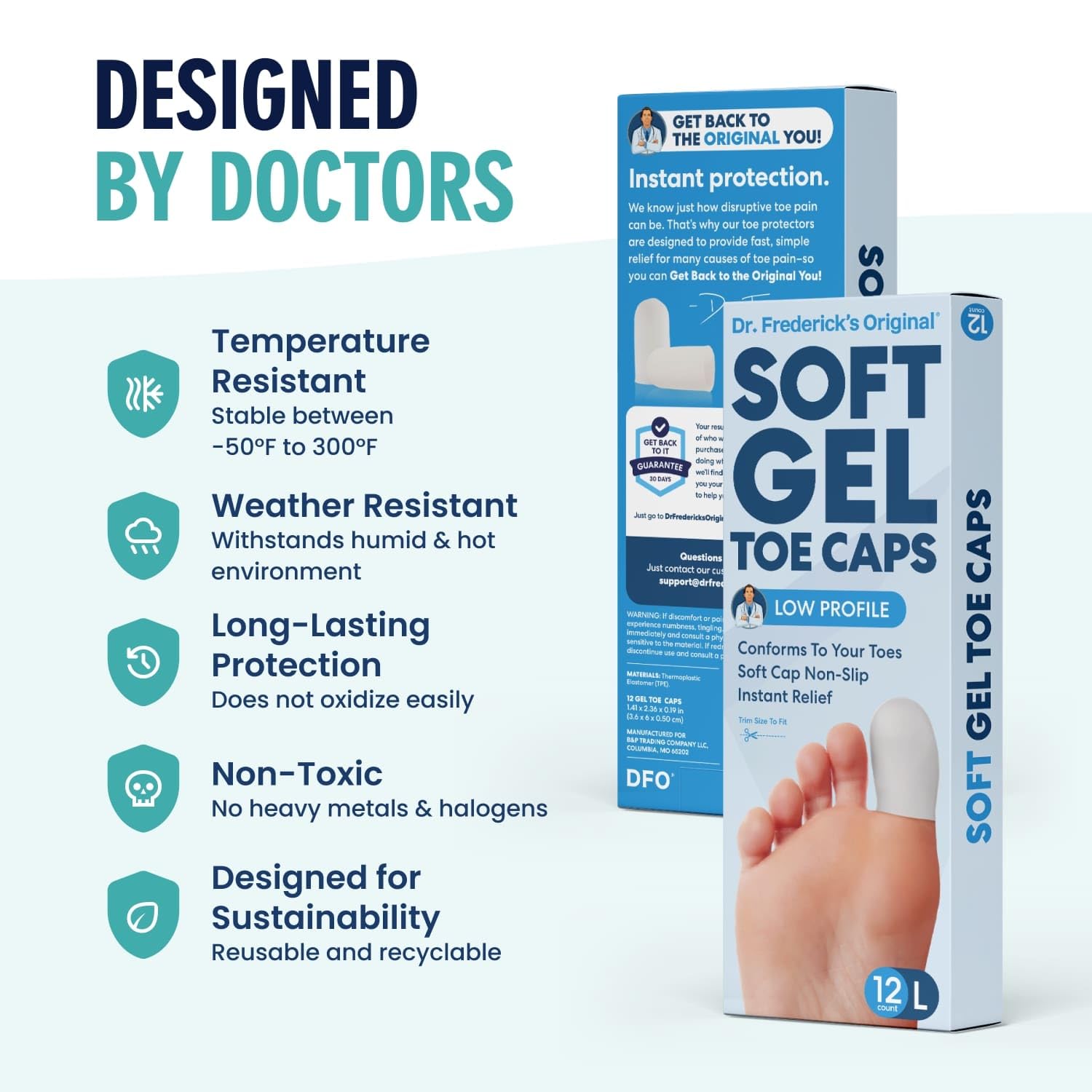 Dr. Frederick's Original protectores de dedo de gel, protección suave para dedos cansados.