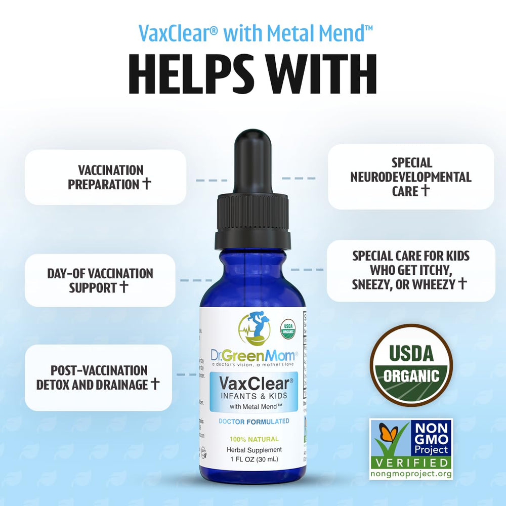 Close-up dropper image for precise Dr. Green Mom VaxClear dosing