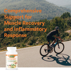 DR. HERBAL WELL Muscle Ease bottle pour demonstrates quick-acting potential after fatigue