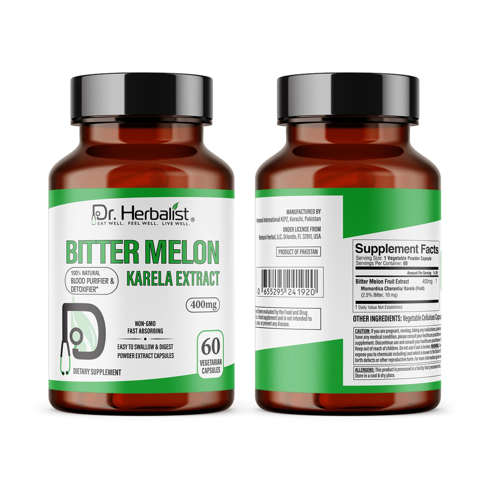 Dr. HERBALIST Bitter Melon Extract capsules close-up for convenient daily intake
