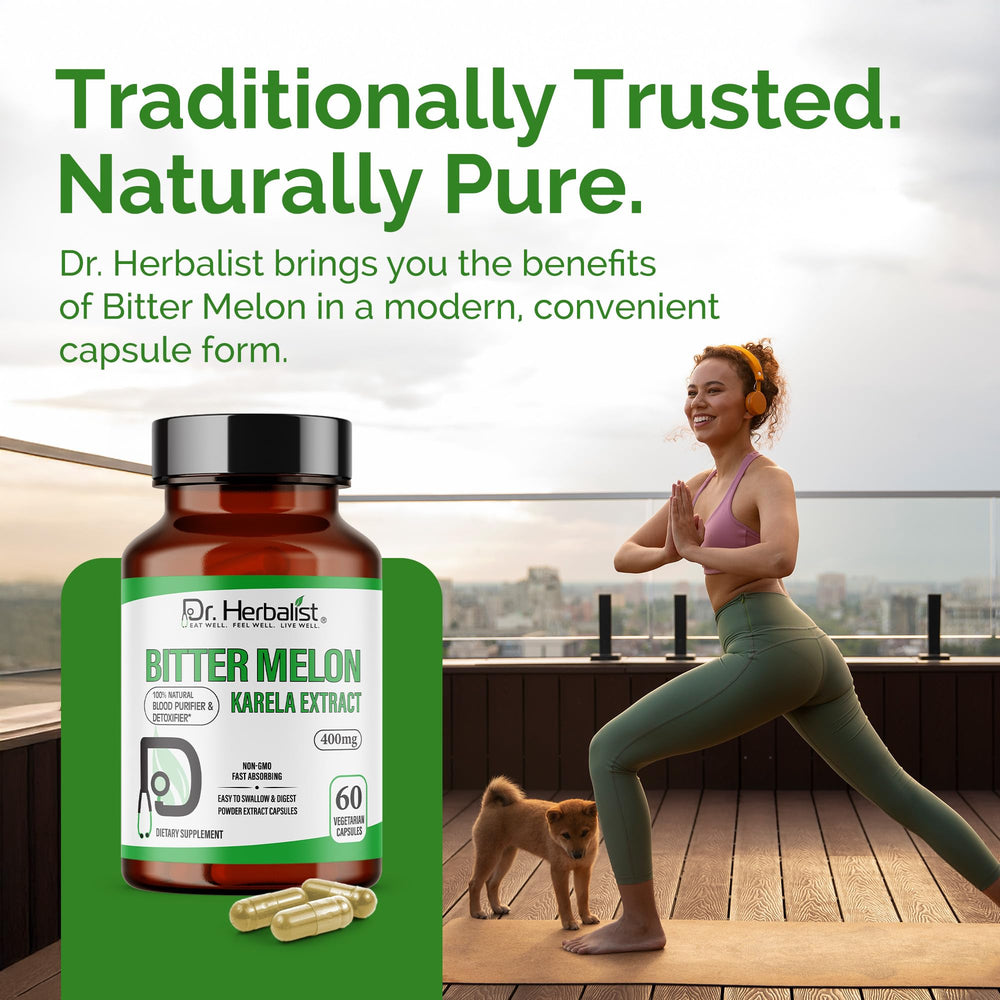 Dr. HERBALIST bottle with water demonstrating simple daily ritual