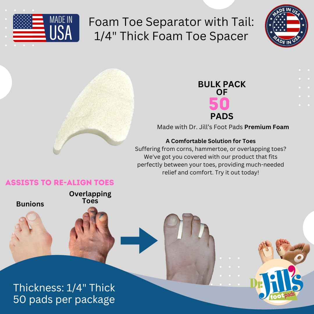 Dr. Jill's Foot Pads reusable foam toe pad for repeated use.