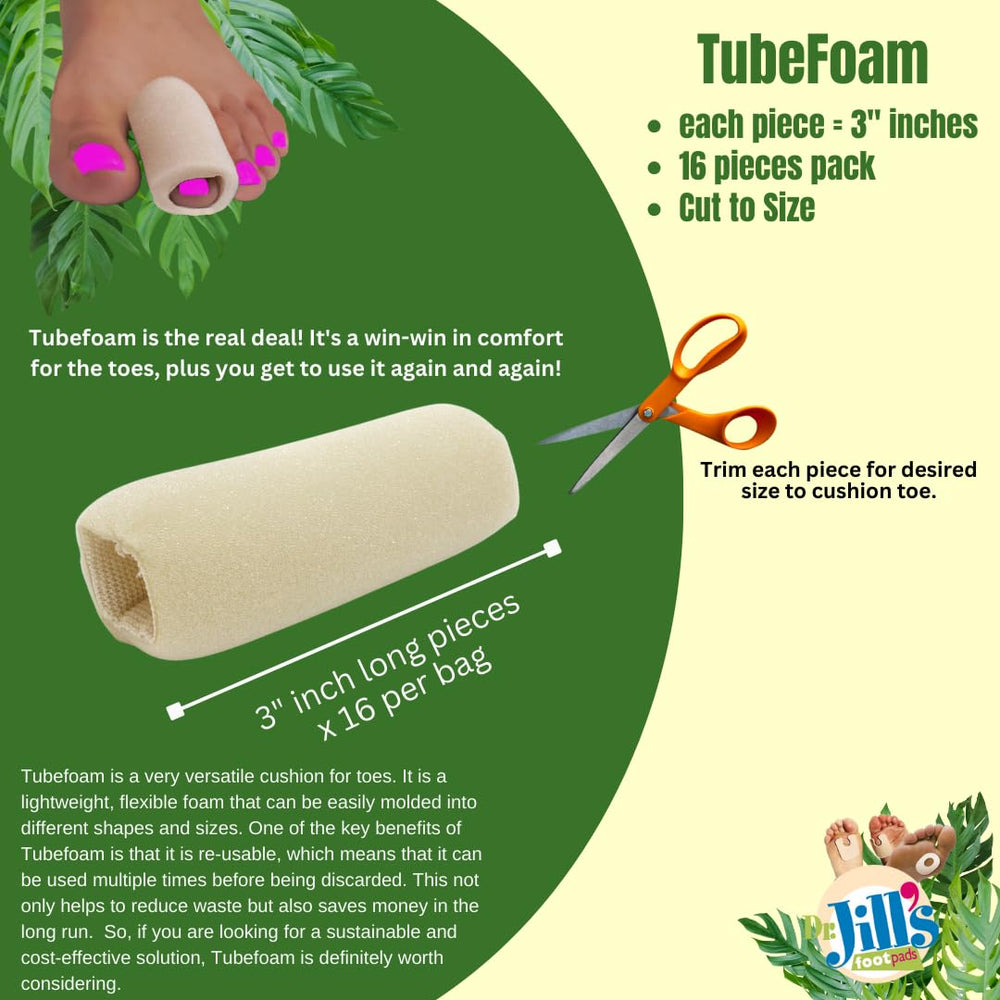 Dr. Jill's Foot Pads Tubefoam 16-count pack keeps toe protection ready on the go.