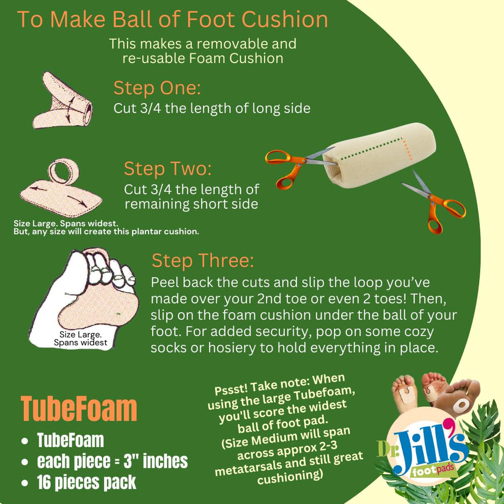 Dr. Jill's Foot Pads Tubefoam reusable pads offer long-lasting cushioning you can reapply.