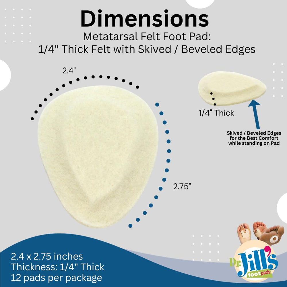 Dr. Jill's Foot Pads YJ10-2045: almohadilla para la bola del pie con fieltro suave para caminatas