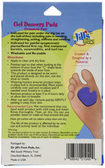 Dr. Jill's Gel Dancer Pads under ball of foot reduce pressure and pain.