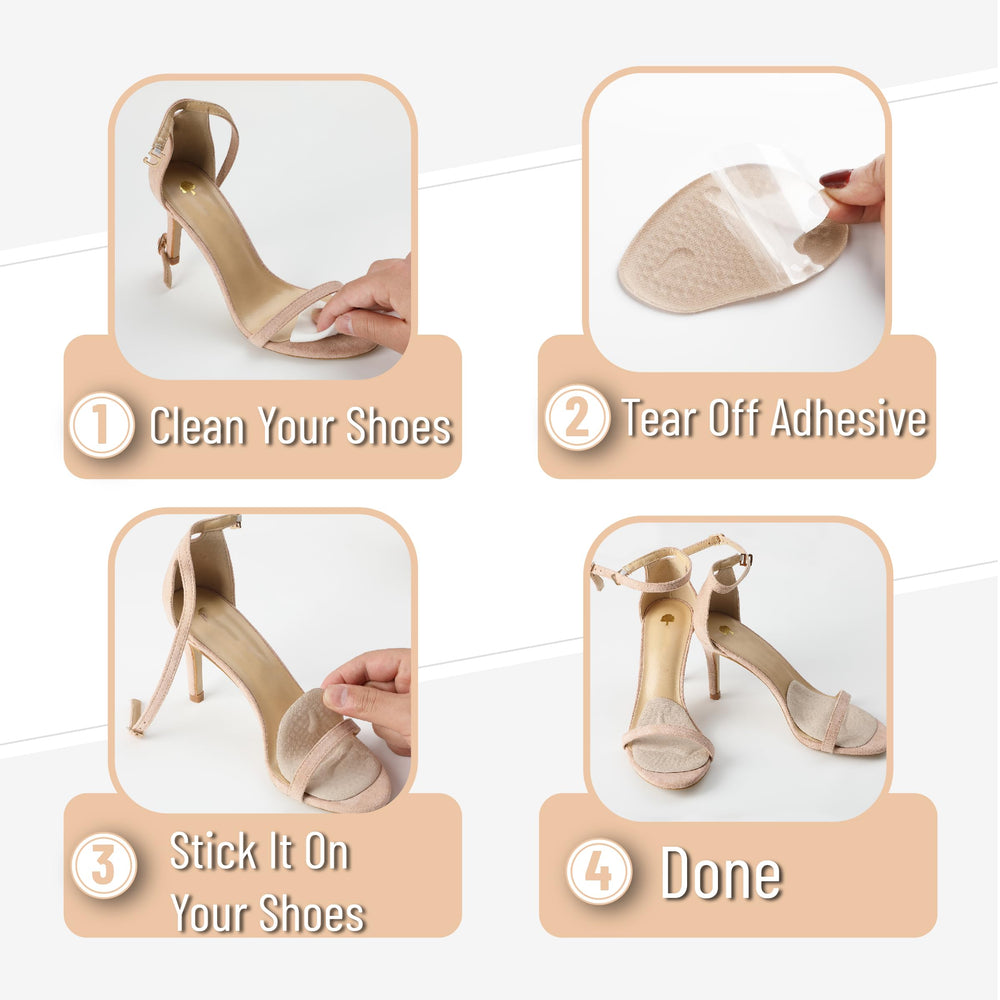 DR JK Ball of Foot Cushions inside a shoe displaying discreet profile
