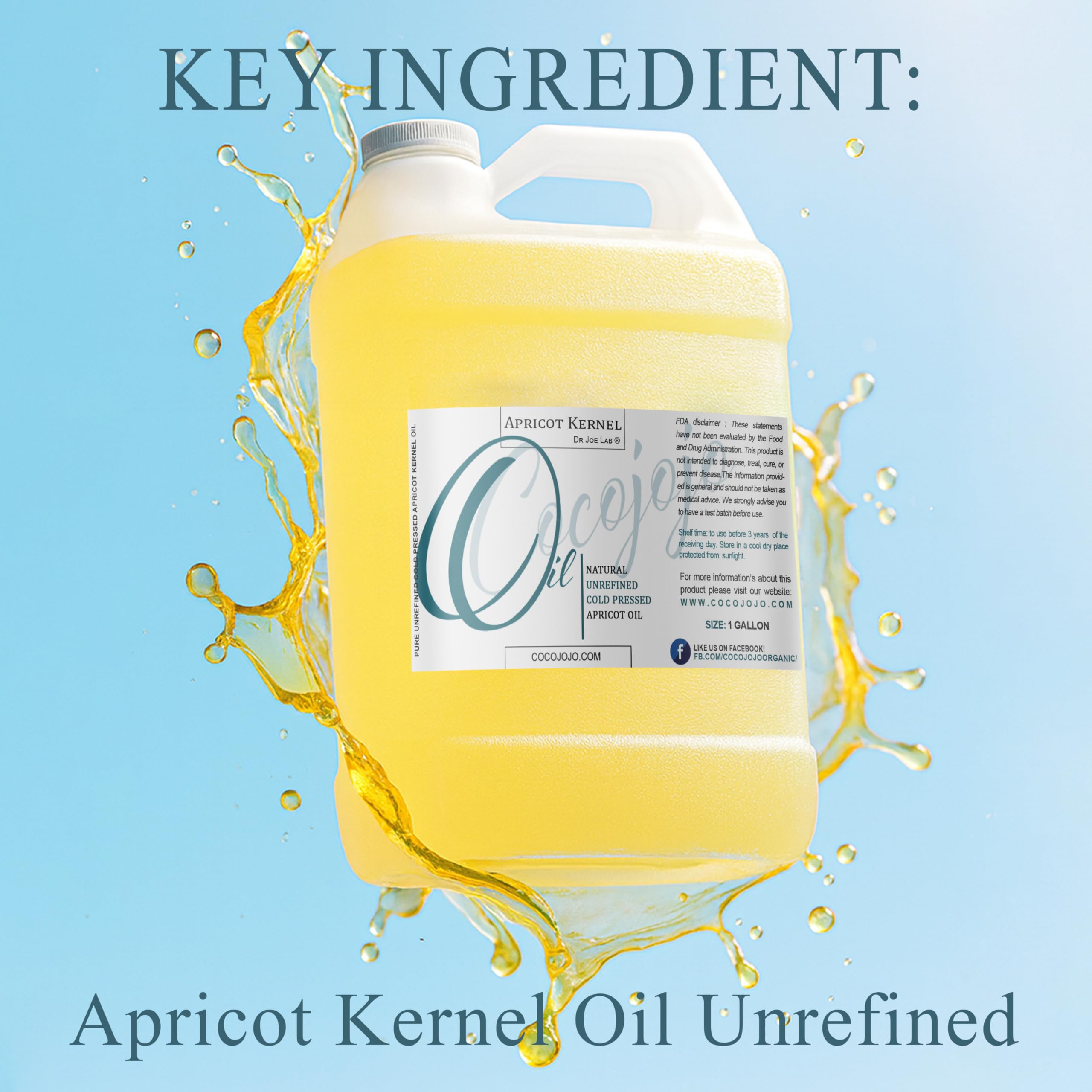 Dr Joe Lab apricot kernel oil pour ideal for light massage and absorption.