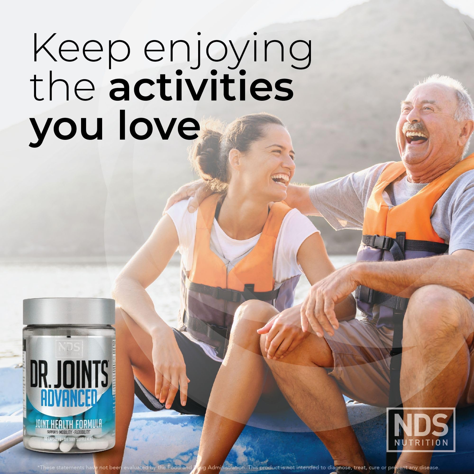 Dr. Joints NDS Nutrition Advanced capsules pour demonstrating easy daily supplement use