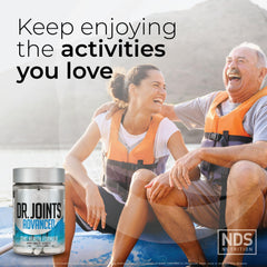 Dr. Joints NDS Nutrition Advanced capsules pour demonstrating easy daily supplement use