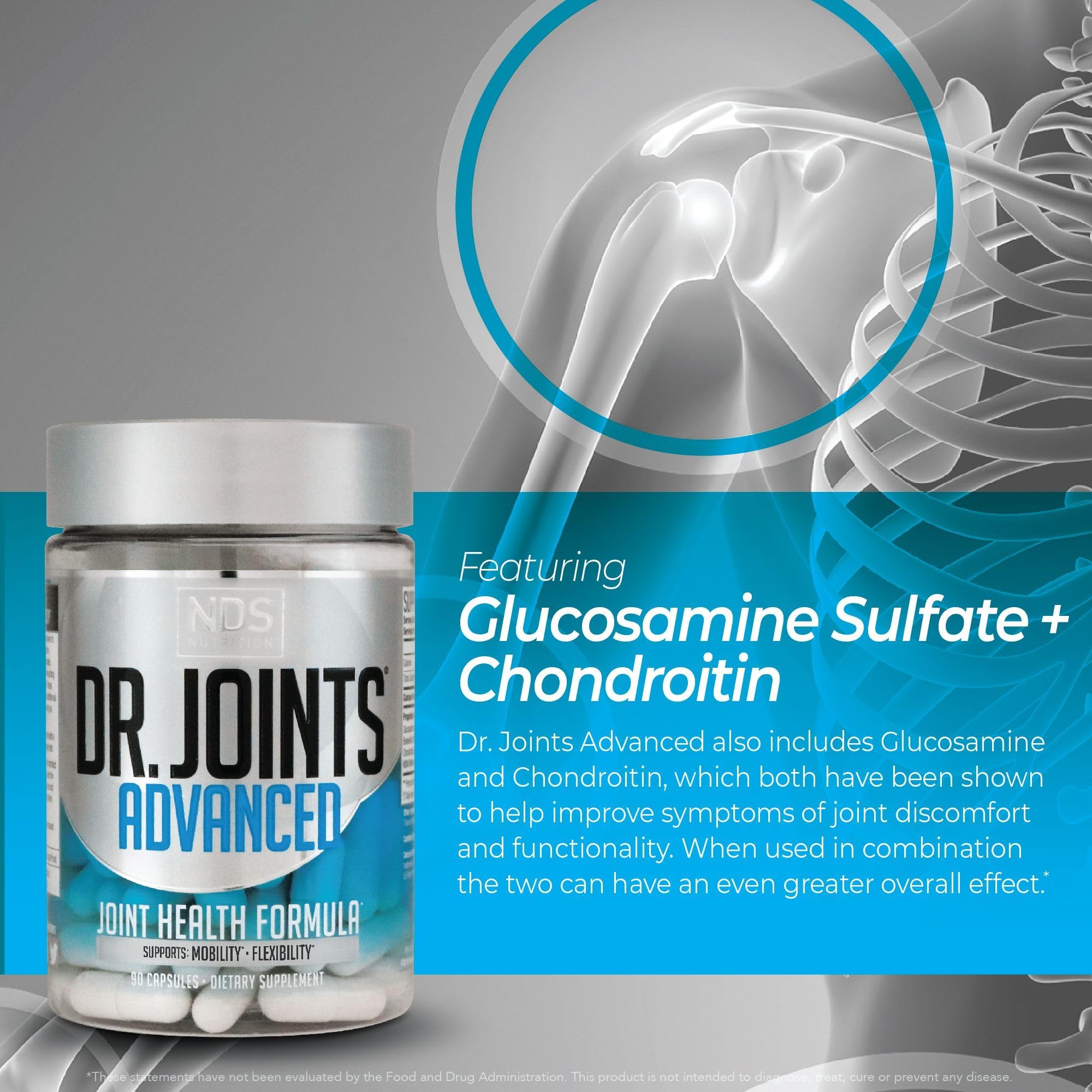 Dr. Joints NDS Nutrition Advanced glucosamine-chondroitin visual for joint cartilage support