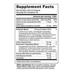Dr. Kellyann Bellabiotics packaging nutrition label emphasizes clean, non-GMO ingredients.