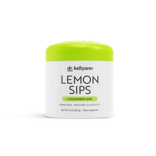 Dr. Kellyann Lemon Sips glass with cucumber lime hydrates naturally.