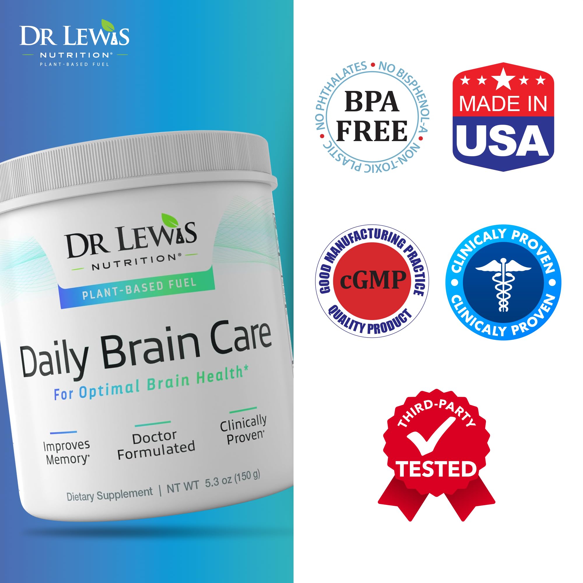 Spread of plant ingredients used in Dr Lewis Daily Brain Care