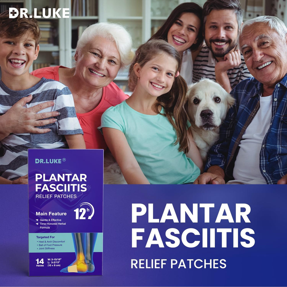 Dr. Luke plantar patches ready for daily wear on foot.