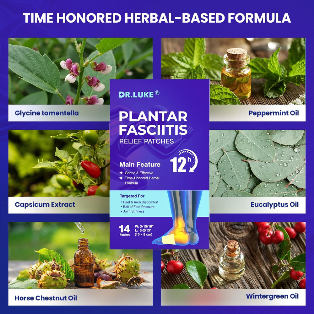 Dr. Luke packaging for plantar patches shown for home use.