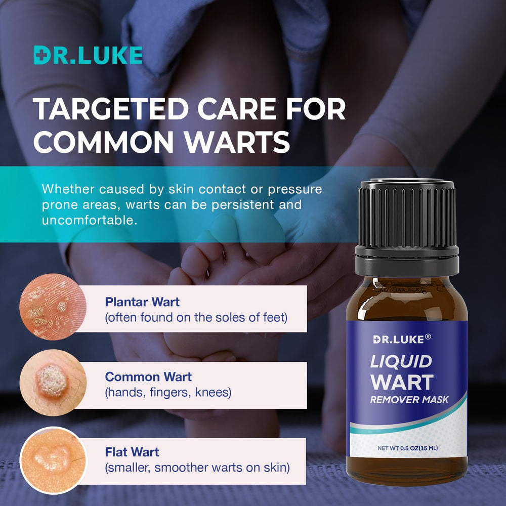 Dr. Luke plantar wart remover mask technology graphic illustrating 30-second activation.
