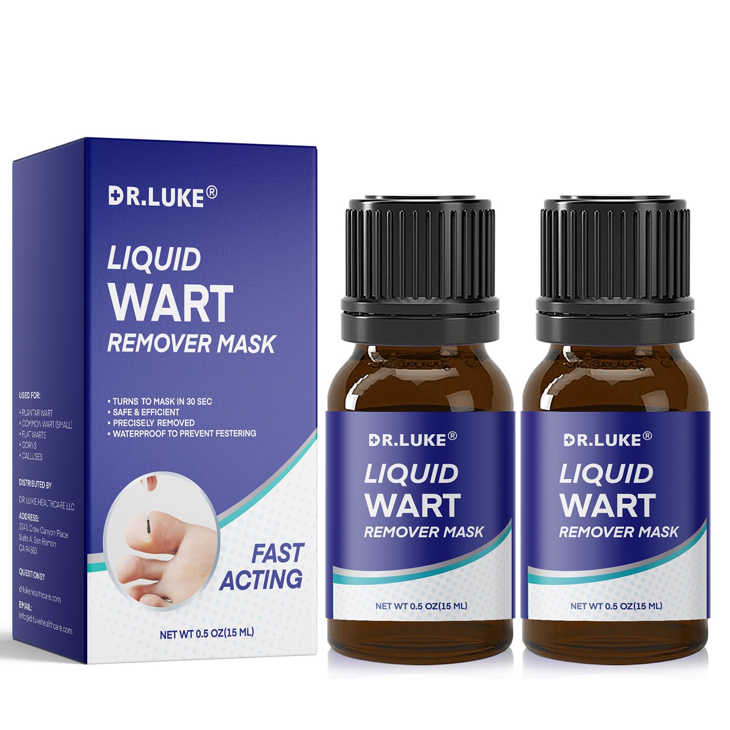 Dr. Luke plantar wart remover tube targets corns and warts on toes.