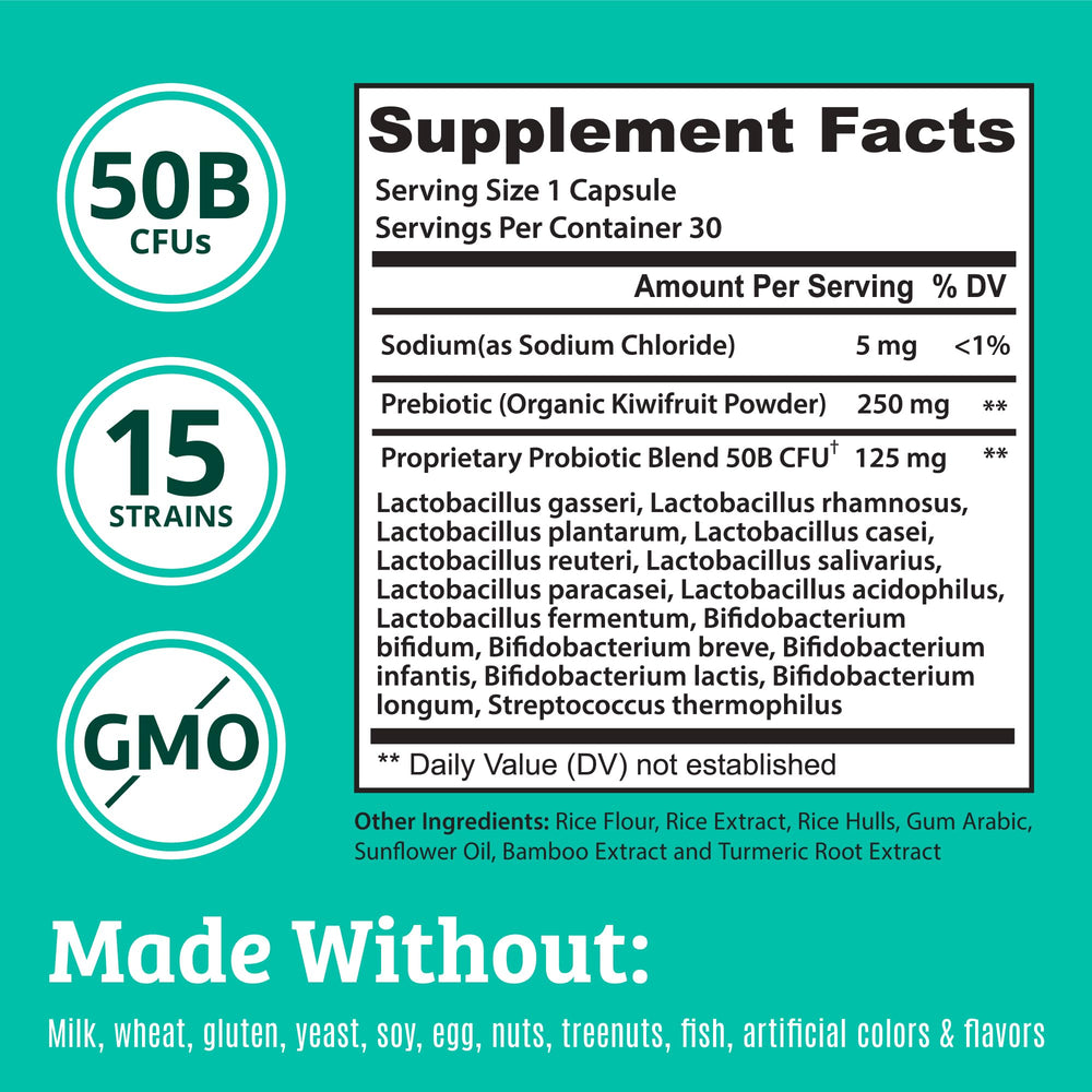Dr. Matthew bottle with label detailing strains and 50 billion CFU.
