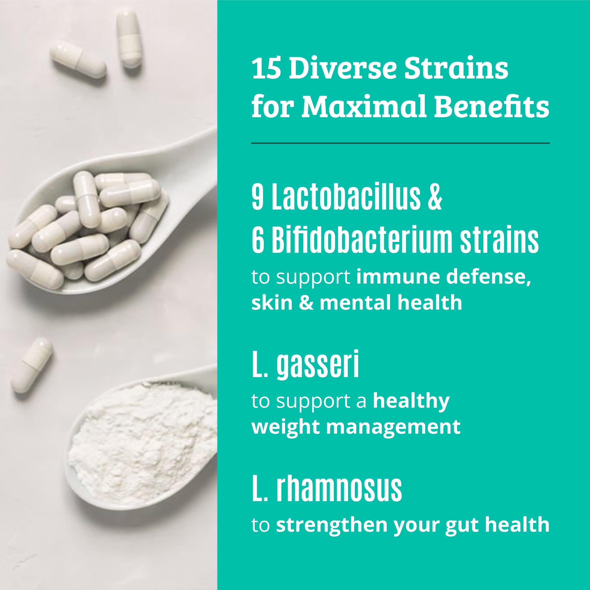 Capsules in hand from Dr. Matthew probiotic-prebiotic formula.