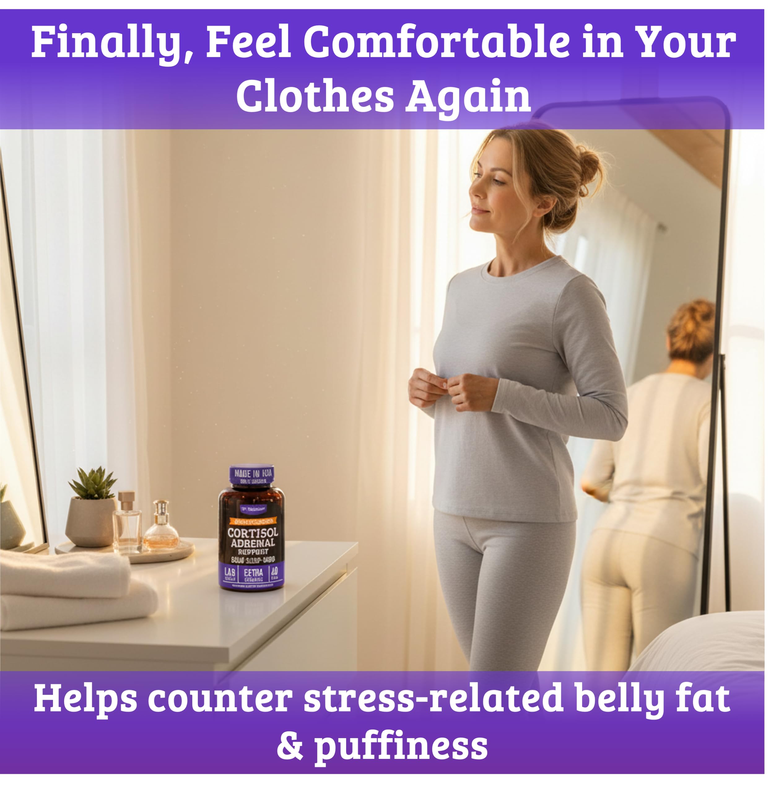 Closeup of Dr. Matthew Cortisol Reducer capsules for steady energy and appetite balance