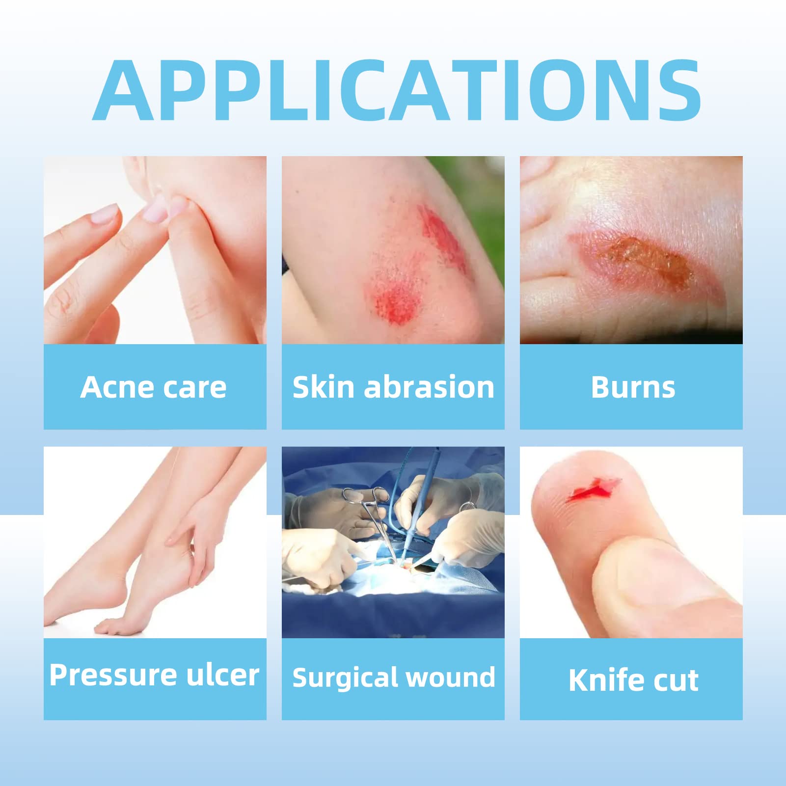 Dr. Med hydrocolloid dressing allows easy removal after absorption with saline option.