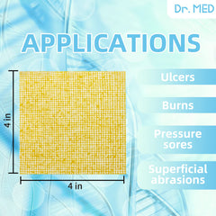 Dr. Med Honey Gauze Dressing on damaged skin providing protective coverage.