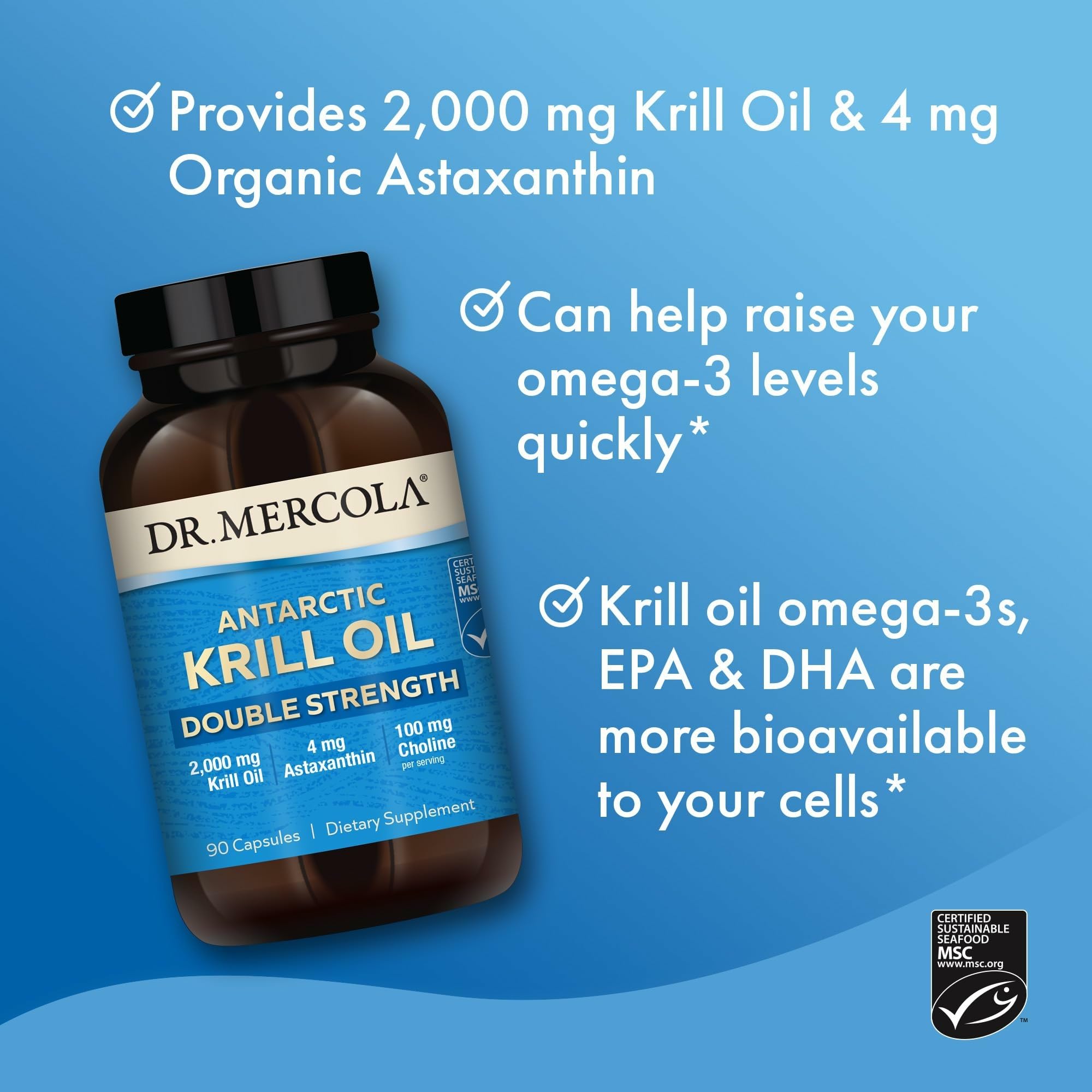Dr. Mercola Antarctic Krill Oil with astaxanthin for antioxidant-friendly immune support