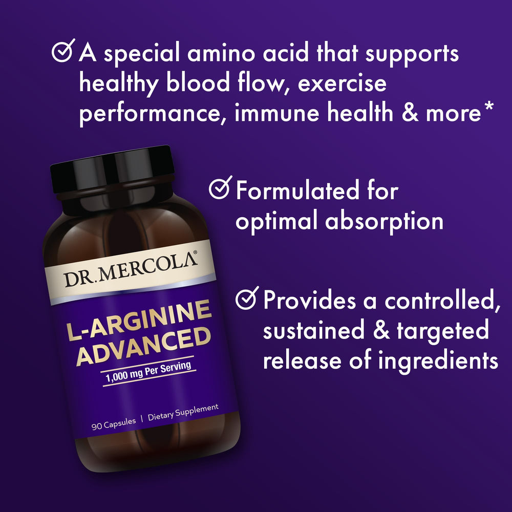 Dr. Mercola L-Arginine Advanced label closeup emphasizing non GMO ingredients